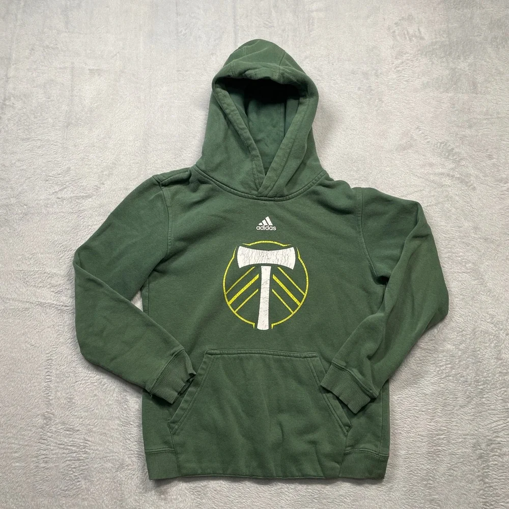 Adidas Portland Timbers Hoodie Kids Medium 10/12 Green  MLS